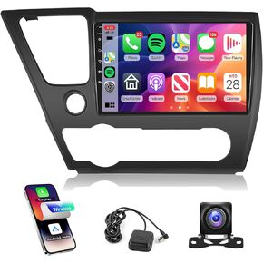 8 Core 4G+64G Car Radio for Honda Civic 2013-2017 Android 13 Carplay Android auto, Rimoody Car Stereo 9 Inch Touchscreen GPS 4G-WiFi Bluetooth FM/RDS DSP-36 Mirror Link 59-UI Themes Backup Camera