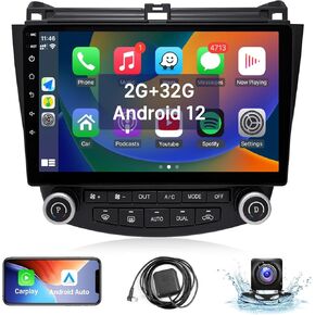 2+32G Leadfan Car Radio for Honda Accord 8th 2008 2009 2010 2011 2012 2013 Stereo Upgrade with Wireless CarPlay Android Auto, 10.1" Touchscreen in-Dash Bluetooth WiFi GPS Navigation SWC Backup Camera