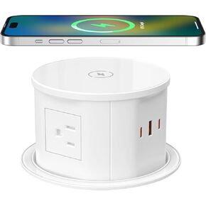 المنبثقة المنبثقة للمنفذ مع الشاحن اللاسلكي ، منفذ 45W USB C ، 4.7 '' قطره مستدير المنبث in Kuwait