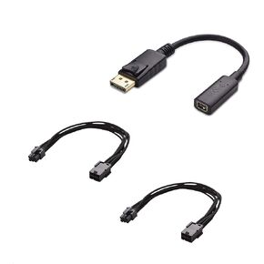 Cable Matters 1-Pack DisplayPort to Mini DisplayPort Adapter (DP to Mini DP) - 6 Inches & 2-Pack 6 Pin PCIe Extension Cable