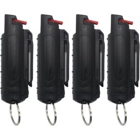 4 Pack Strength OC Pepper Self Defense Pepper Spray Keychain Multiple Colors Pepper Spray Safety Key Chain for Women & Men