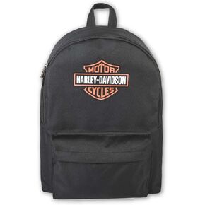 Harley-Davidson Bar & Shield Graphic Backpack w/Adjustable Straps - Black/Orange