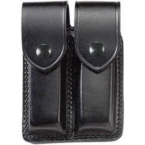 Beretta Double Leather Magazine Pouch W/Flap | Black