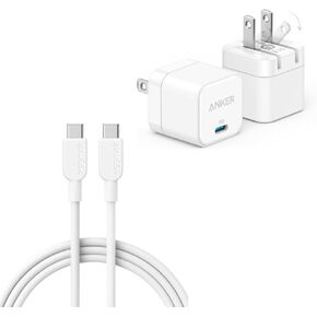 Anker USB C Cable, 310 USB C to USB C Cable (6 ft)&USB C Charger, Anker 2-Pack Fast Charger with Foldable Plug