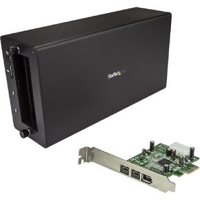 StarTech.com Thunderbolt 3 to Firewire Adapter - 1394 FireWire - External PCIe Enclosure / Chassis plus Card - with DisplayPort Monitor Port (BNDTB1394B3)
