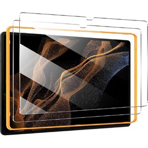【2+1 PACK】Coolpow Designed for Samsung Galaxy Tab S8 Ultra 14.6 Inch Tempered Glass Screen Protector, 9H Hardness, High Clarity, Anti-Shatter, Bubble Free for Samsung Galaxy Tab S8 Ultra Screen Protector