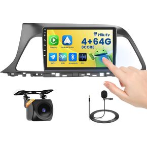 [4+64G] Hikity Car Radio for Hyundai Sonata 2015 2016 2017, 9 Inch Touch Screen Stereo GPS WiFi Bluetooth Backup Cam Mic