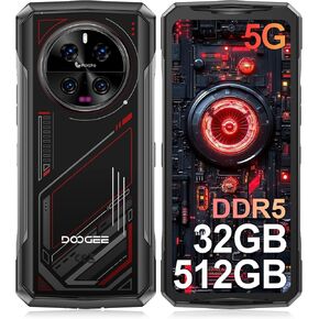 DOOGEE V40 Rugged Smartphone 5G,32GB+512GB/2TB Android 14 Rugged Phone,4nm D7300,6.78" FHD+120Hz Rugged Unlocked Cell Phone,108MP+20MP Night Vision,8680mAh,3 Card Slots/Dual Unlock/NFC/Wi-Fi6E/IP69K