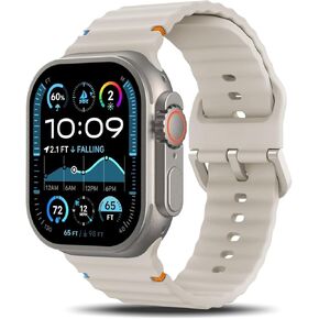 TiMOVO Sport Band Compatible With Apple Watch Band 49mm 46/45/44/42mm for Women Men, Soft Silicone Waterproof Replacement Strap for iWatch Ultra 2/Ultra/Series 10/9/8/7/6/5/4/3/2/1/SE 2/SE