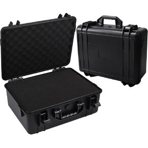 Hard Case with Foam Camera Hard Case Large Waterproof Protective Case Travel Camera Cases Hard Shell Equipment Foam Case for Electronics, 16" L x 11.8" W x 6.5" H