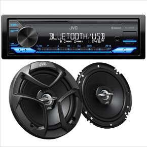JVC KD-SX27BT Car Stereo with Bluetooth, 100W Digital Media Receiver Plus JVC CS-J620 300W 6.5" CS Series 2-Way Coaxial Car Speakers