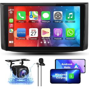 Car Stereo 4+64G Android 12 for Chevrolet Chevy 2006-2012 Aveo, 9 Inch IPS Touch Screen Car Radio with Wireless Carplay/Android Auto,GPS, WiFi, Bluetooth,FM, Support OBD2/DVR/DSP