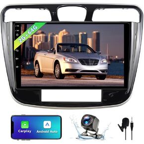 Android 13 Car Radio Stereo Compatible with Chrysler 200 2011 2012 2013 2014, 9" IPS Touch Screen Upgrade with Wireless CarPlay & Android Auto, 2GB+64GB, GPS/BT/1080P Backup Camera/FM/SWC
