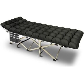 YELLOW JACKET Camping Cot with Mattress for Adults, Folding Sleeping Cot 600lbs Max Load, Portable Camping Cot with Carry Bag, 28" Wide Cot for Camping, Home,Office,Travel
