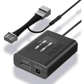 Dash Camera Power Adapter (16-Pin) for Buick, Cadillac, Chervolet, GMC with Auto-dimming Mirror, LED Display USB Power Source, Easy to Install, 5V 12V Output (D3-050)