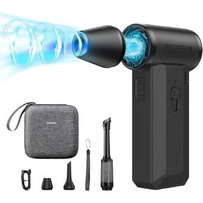 2-in-1 Duster Air Duster & Vacuum ، 130،000 دورة في الدقيقة هواء بدون فرش ، فراغ السيارة 8KPA 8000 مللي أمبير في الهواء