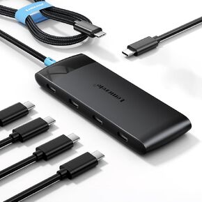 USB C Hub with 3 USB 3.2 10Gbps & 4 USB 3.0 5Gbps Ports, 5V 3A Charging Port, USB C to USB Port Extender for MacBook Pro/Air, HP Dell Laptops, iPad Pro, iPhone 15/15 Pro Max, etc., 1.97ft Cable