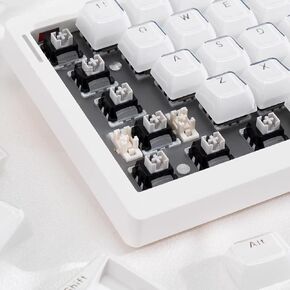 mintcaps 135Keys White Crystal Jelly Translucent MDA Profile Keycap, Custom Shine Through Keyboards Keycaps for 60%65%75%80%95%100% Cherry Gateron MX Switches Mechanical