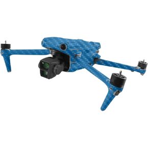 MightySkins Carbon Fiber Skin Compatible with DJI Air 3 - Solid Blue | Protective, Durable Textured Carbon Fiber Finish | Easy to Apply