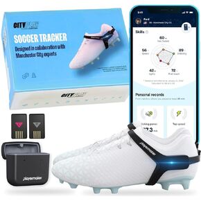 CITYPLAY Smart Soccer Tracker for Cleats by Playermaker, Track 25+ Technical & Physical Metrics, 12 Month Access to CITYPLAY Soccer Training App Included, Advanced Than GPS