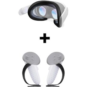 APEXINNO Silicone Face Pad Cover Compatible with Meta/Oculus Quest 3 Accessories & Upgraded Controller Grips with Adjustable Active Knuckle Straps Compatible with Meta/Oculus Quest 3 Accessories