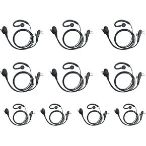 C Shape Earpiece Headset with PTT Mic Compatible with Hytera HYT BD502 BD502i PD502 PD550 PD562 TD500 TD562 Walkie Talkie Two Way Radio 10Pack