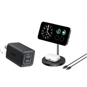 Anker 47W USB C Charger with Anker MagGo 2-in-1 Charging Station