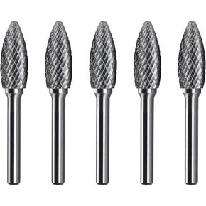 SH-5 Tungsten Carbide Burr Rotary File Flame Shape Double Cut with 1/4''Shank for Die Grinder Drill Bit in Kuwait