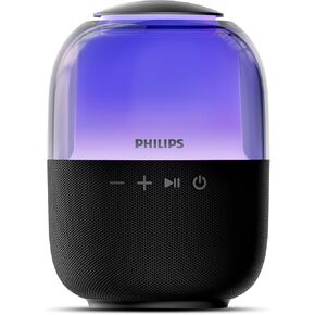 PHILIPS S2108 Portable Bluetooth Speaker,Wireless Speakers with Punchy Bass,7 H Battery,TWS Pairing,Support Stereo Sound,Bluetooth 5.3 or TF Card,10W Output Power,Lighting Modes,Compact,Black