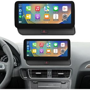 Road Top 12.3 Inch Car Radio Wireless CarPlay Touchscreen for Audi Q5 2009-2017 Year with 3GMMI, Car Radio Stereo Multimedia Screen, Support Wireless Android Auto, Navigation, Mirrorlink