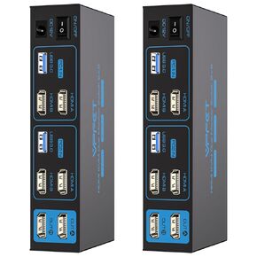 HDMI KVM Switch Dual Monitor 2 Port 4K@60Hz 2 Monitors 2 Computers USB 3.0 KVM Switcher PC Extended Display for 4 USB Devices Like Mouse Keyboard Printer Gamepad Desktop Controller and 2 USB Cables