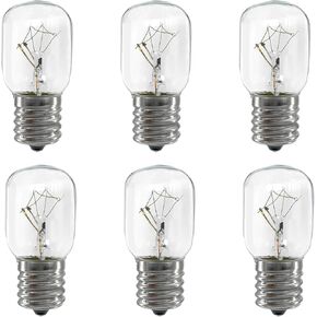 8206232A 40w 125v Microwave Oven Light Bulbs -Under Hood for Whirlpool Microwave Light Bulb and Microwave Oven Light Bulbs E17 Base 6-Pack