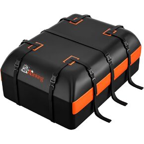 Car Rooftop Cargo Carrier Bag, Asinking 22 Cubic Feet Waterproof Tear-Resistant Car Roof Bag for All Vehicle with/Without Racks - Non-Slip Mat, 6 Door Hooks, 2 Extra Straps, Luggage Lock