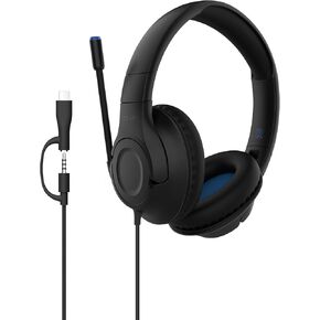 Belkin SoundForm Inspire Wired Over-Ear Headset for Kids, Online Learning & Travel w/Built-in Boom Mic, 85dB Safe Volume Limit - USB-C & 3.5mm - Compatible w/iPhone, iPad, Galaxy & More - Black
