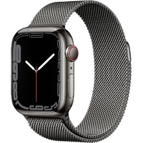 Apple Watch Series 7 (GPS + Cellular, 41mm) Graphite Stainless Steel Case with Graphite Milanese Loop (Renewed)