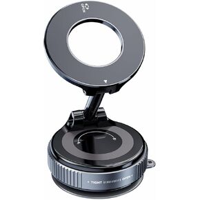 Vacuum Magnetic Phone Holder, 360°Rotatable Magnetic Car Phone Holder for MagSafe Foldable Vacuum Suction Cup Phone Mount Hands-Free Vacuum Magnetic Phone Stand for iPhone All Phones & All Car Models