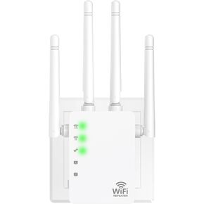 Dual-Band WiFi Extender Signal Booster (5.8G & 2.4G) - Covers Up to 12,880 sq. ft., Supports 105 Devices, One-Tap Setup, Ethernet Port Included, Faster Speeds, Compatible with All Major Devices-2