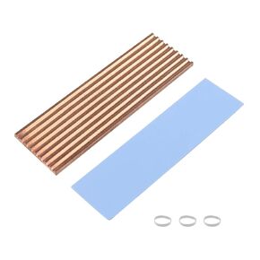 ZDE M.2 SSD Heatsink 70x21x2mm Copper Heatsink with Silicone Thermal Pads for PC Laptop Raspberry Pi M.2 2280 SSD NVMe PS5 Cooling