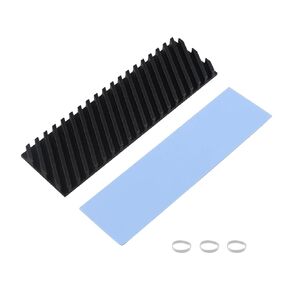 ZDE M.2 SSD Heatsink 70x20x4mm Graphite Covered Pure Copper Heatsink with Silicone Thermal Pads for PC Laptop Raspberry Pi M.2 2280 SSD NVMe PS5 Cooler