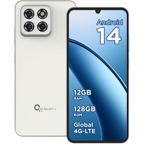 Android 14 Unlocked Cellphone,12GB+128GB expandable Mobile Phone Without Contract Smartphone,Octa Core 6.75 "FHD+Glass Screen,16MP+24MP Camera,4G Dual SIM Phone,Face ID/NFC/GPS/OTG 2025 silver
