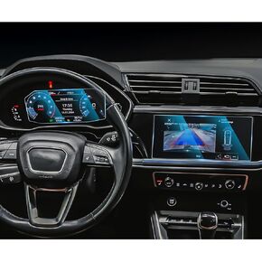 CDEFG (2Pcs) Q3 Screen Protector for 2019-2025 Audi Q3 (8.8" Touchscreen + 10.25" Cluster) for Q3 F3 MMI (Premium, Premium Plus) Accessories 2Pcs Tempered Glass 2020 2021 2022 2023 2024 2025