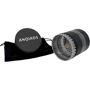 2.5" Manual Metal Herb Grinder Spice Crusher Large-capacity Portable Toothless Design with Transparent Screen Kief Catcher, Essential for Kitchen (Black）