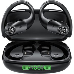 Headphoes Stero Sond Clar Call Air-Cnduction Bluetooth Wirelss Chargng Cae LED Digial Open dislay Ear Hok Wirelss Earbds with Microphne Waterprof Earphoes for Sprt Workot Runnng Compitr Gamng Exercisn