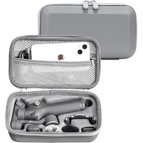 Osmo Mobile 7 Case, PU Portable Storage Handbag for DJI OM 7/7P Gimbal Stabilizer Accessories, Light Gray [Case Only]