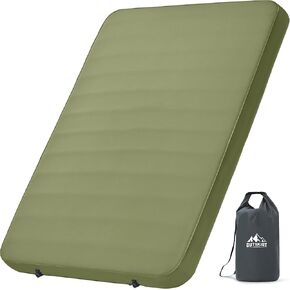 OUTSKIRT Camping Mattress, Self Inflating Sleeping Pad with Pump Sack, Foam Camping Pad for Sleeping, 4" Thickness Sleeping Mat for Camp/Travel/Car/Tent, 4 Season Camp Air Mattress (Double)