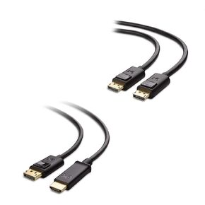 Cable Matters 6 Foot DisplayPort to DisplayPort Cable (DP to DP Cable) & Unidirectional DisplayPort to HDMI Adapter Cable