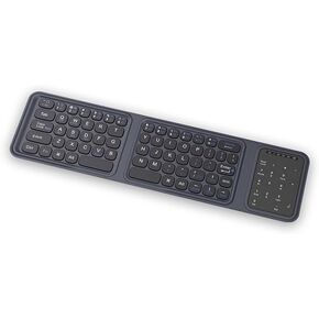 JOMAA Tri-Fold Wireless Keyboard - Ultra-Thin Lightweight, PU Leather Cover 3 Device Connections, Silent Typing Portable Design, Compatible with Windows, Mac, iOS Android, Tablet Phone Laptop