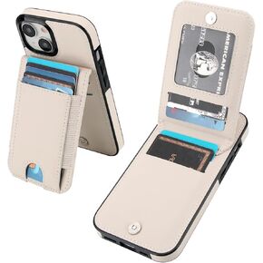 KIHUWEY for iPhone 15 Case Wallet with Card Holder, Large Capacity RFID Blocking Flip PU Leather Kickstand Magnetic Clasp Shockproof Protection Credit Card Slots Cover 6.1 Inch (Black)