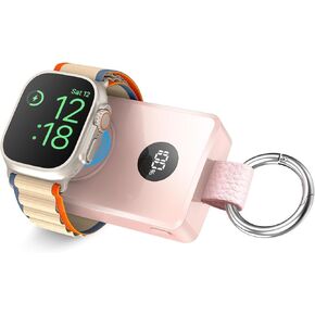i.VALUX Wireless Travel Charger for Apple Watch,4000mAh Keychain Portable Power Bank Small iWatch Charger,USB-C Fast Charging Accessories for Apple Watch Series 10,9,8,7,6,5,4,3,2,41/45/44/40/42/49mm