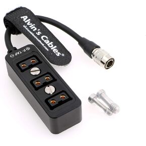 Alvin’s Cables Hirose 4 Pin Male to 3 Port D-tap Female Splitter Power Cable for ARRI Amira BP-U60T Battery Sony F55/FS7 Camera 10cm